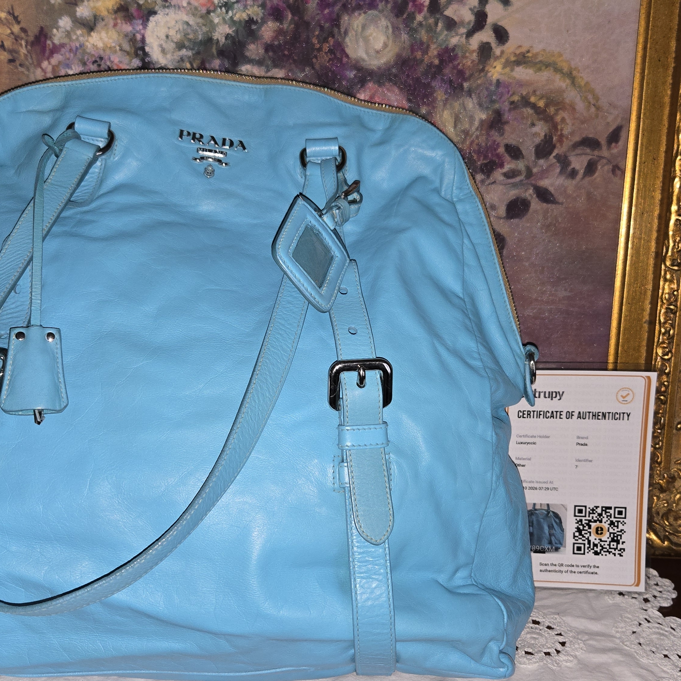 Prada Blue Leather Women's Bag